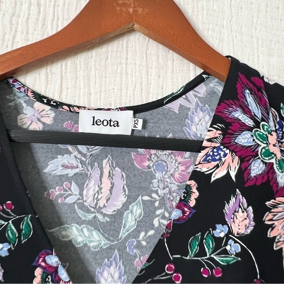 Leota Stitch Fix Reye Floral Jersey Faux Wrap Dress Black Size PXS - Picture 8 of 8